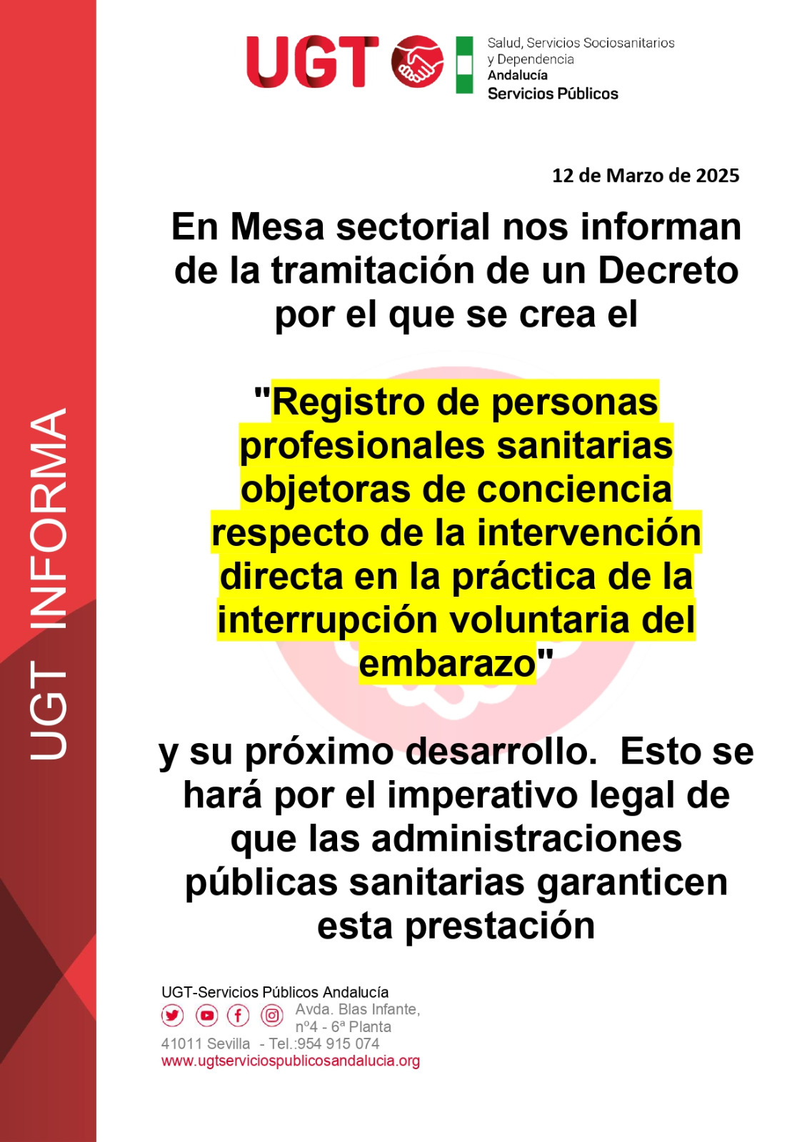  2025 03 17 NP TRAMITACIÓN DECRETO REG. OBJETORES INTERRUPCIÓN DEL EMBARAZO